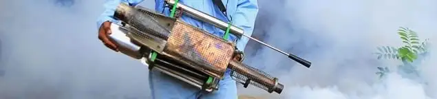 Fumigation technician using a fogger for deep pest treatment in Clearwater, FL
